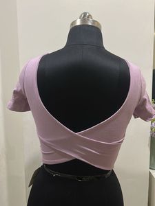 Lilac Scoop Neck Crop Top