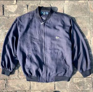 Crocodile Navy Check Bomber Jacket