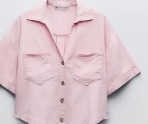 Zara Linen Crop Shirt
