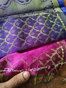 very new purple n blue kanjivaram saree..