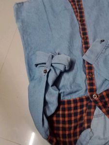 Blue Plaid Accent Button-Down