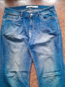 Flared Blue Denim Jeans