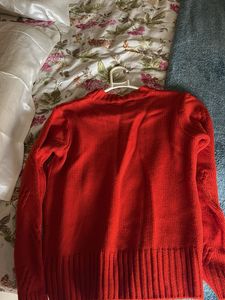 Red Knit Pullover Sweater