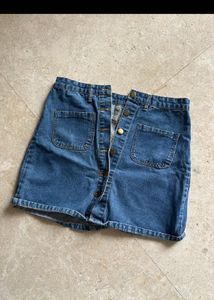 Front Pocket Denim Skirt