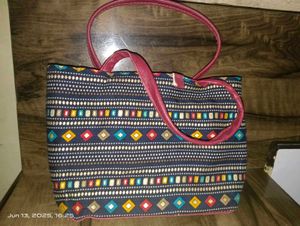 Set Of 2 Patterned Tote Bag