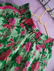 Floral Crop Top And Skirt