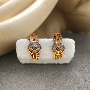 Gold Tone Circle Drop Earrings