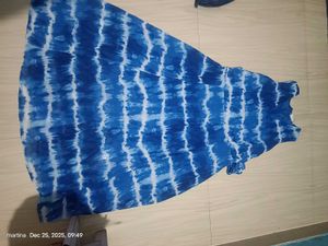 Stylish Blue Tie-Dye Maxi Dress