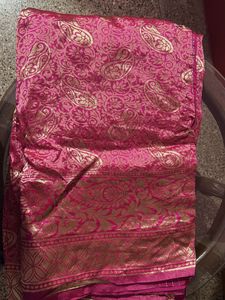 Pink &amp; Gold Brocade Fabric
