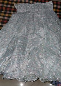 Pale Blue Sequin Party Skirt