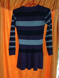 Striped Long Sleeve Knit Dress