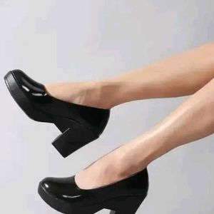 Black Block Heel Pumps