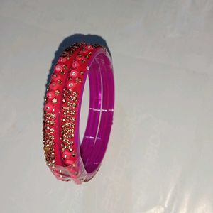 Red &amp; Gold Embellished Bangles