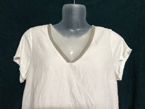 Cache Short Sleeve White Top