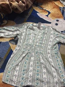 Striped Floral Print Top