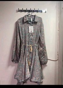 Paisley Print Shirt Dress