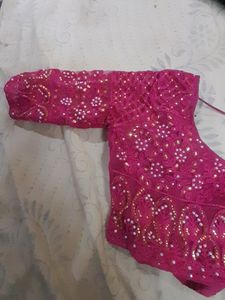 Stitched Pink Colour Blouse