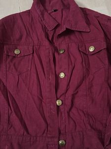 Maroon Denim Jacket