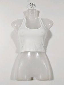H&M White Halter Neck Top