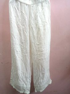 White Eyelet Palazzo Pants