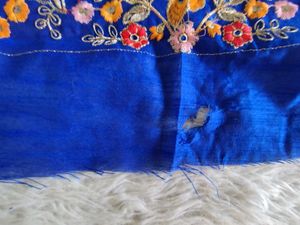 Blue Embroidered Lehenga Material (Women's)