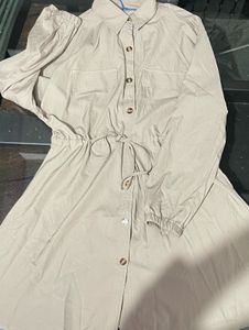 Beige Shirt Dress