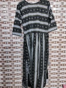 Elegant Black Printed Kurta Set