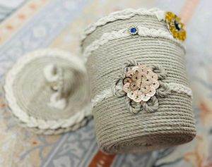 White Woven Basket With Storage Box