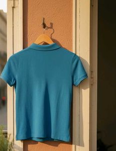 Comfort Fit Blue Short Sleeve Polo T-Shirt Women