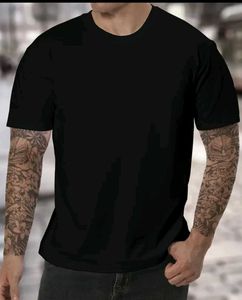 Classic Black Terry Cotton T-Shirt