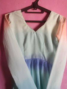 Pastel Ombre Long Sleeve Dress