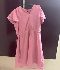 Pink Tiered Sleeve Dress