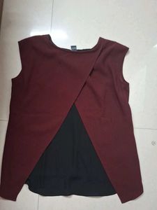 Maroon Sleeveless Top