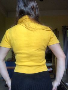 Yellow Ribbed Polo Shirt