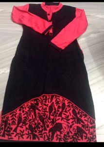 Yellow Floral Kurta Set nd Woollen Kurti