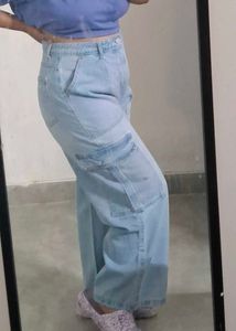 Light Wash Cargo Jeans