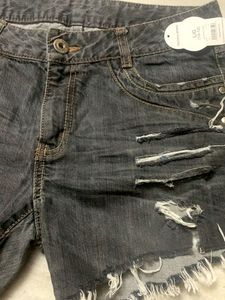 Distressed Denim Shorts