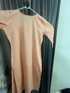 Peach Embroidered Kurti