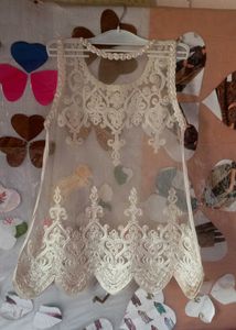 Elegant White Lace  Beach Party Dress