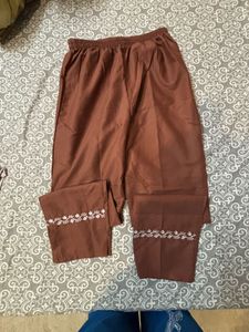 Brown Embroidered Kurta