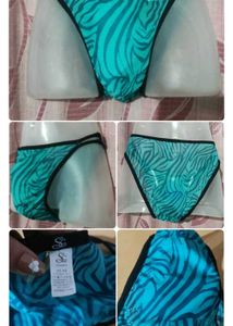 SO Teal Zebra Print Bikini Bottoms