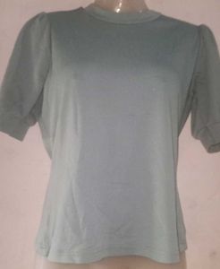 Blue Puff Sleeve Tee