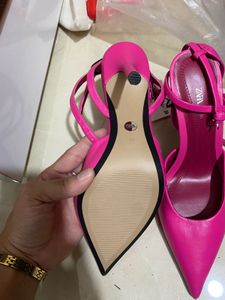 Zara Pink Heeled Mules Euro 35