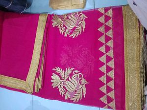 Awesome Designated Saree With Unstitched Blouse