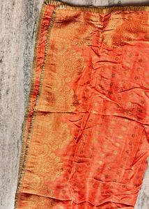 Peach Banarasi Silk Dupatta