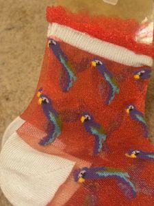 Funky Parrot Mesh Glittery Socks