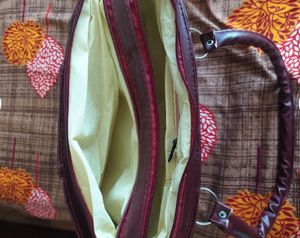 Red Faux Leather Handbag