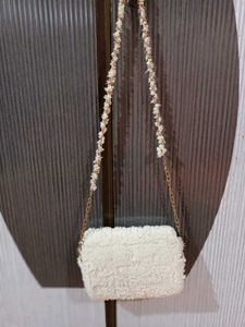 Fluffy White Chain Bag