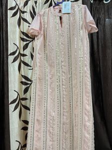 Peach Embroidered Kurta