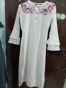 Embroidered White kurti
